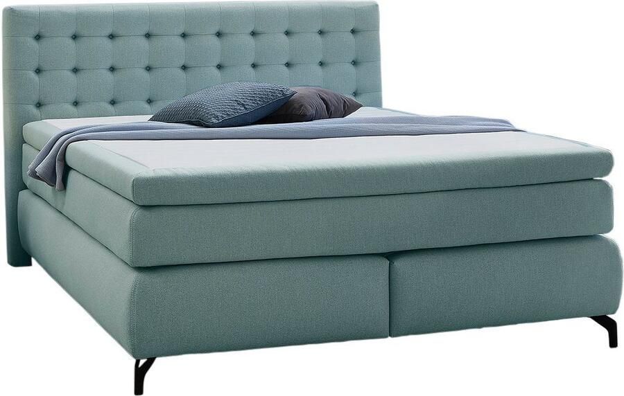 Jockenhöfer Gruppe Boxspring Jessica inclusief 9cm koudschuim topper en 7-zones ttfk-matras (h3 h4 of h4) ligvlak 180x200cm