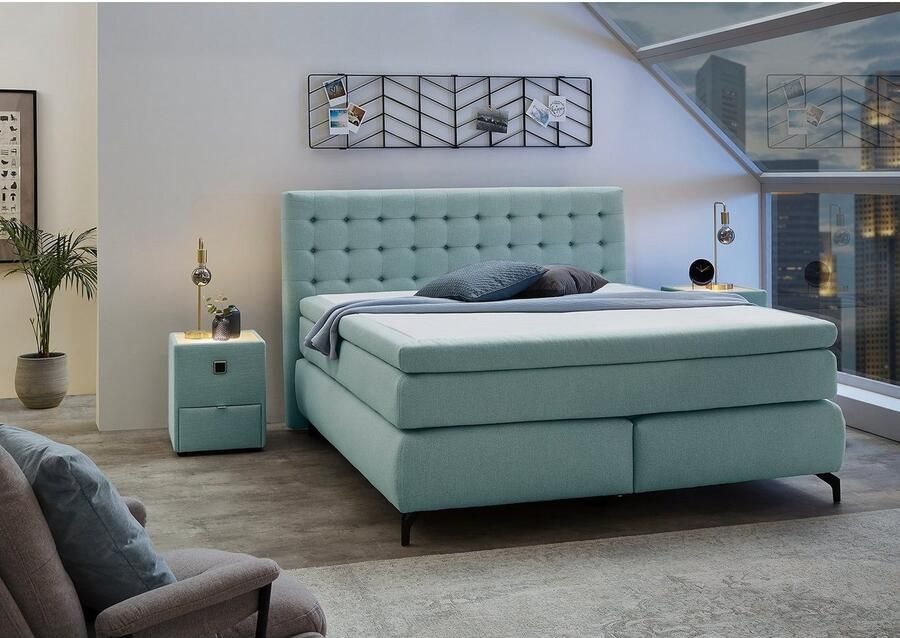 Jockenhöfer Gruppe Boxspring Jessica inclusief 9cm koudschuim topper en 7-zones ttfk-matras (h3 h4 of h4) ligvlak 180x200cm - Foto 2