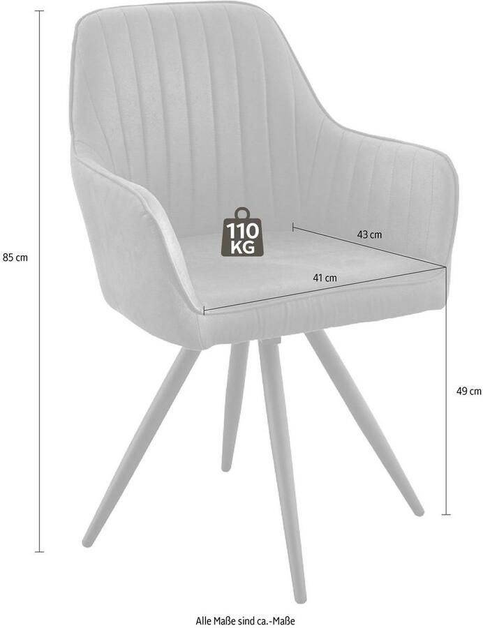 Jockenhöfer Gruppe Eetkamerstoel Sammy Kuipstoel in vintage look draaistoel (set 2 stuks)