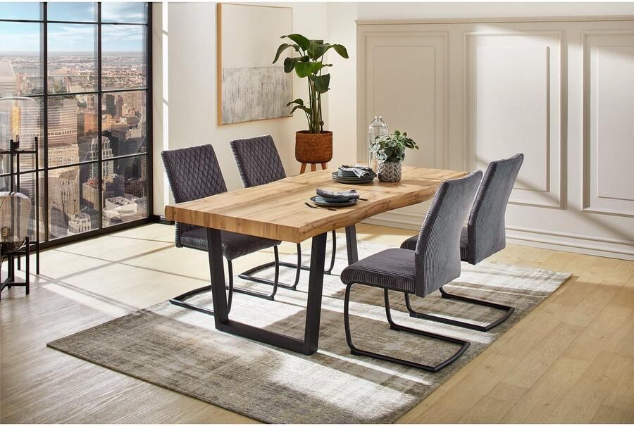 Jockenhöfer Gruppe Eettafel Don in boomrand-optiek 200x100 cm plaatdikte 8 cm - Foto 4