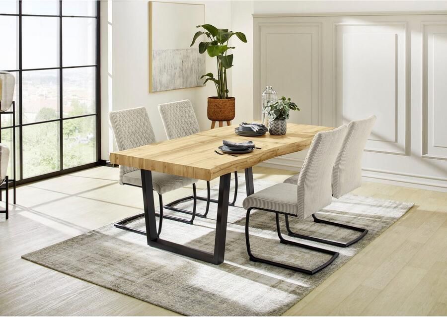 Jockenhöfer Gruppe Eettafel Don in boomrand-optiek 200x100 cm plaatdikte 8 cm