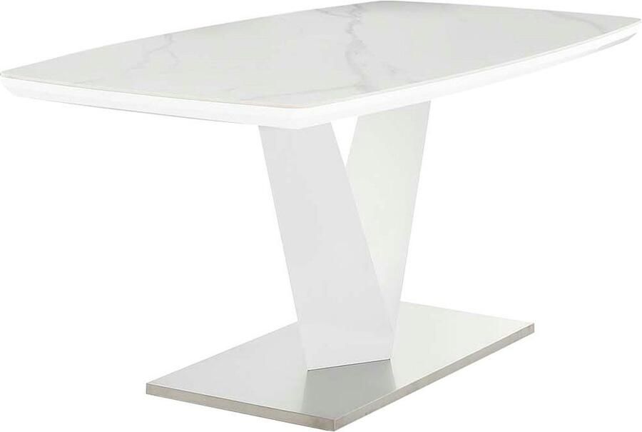 Jockenhöfer Gruppe Eettafel Norderney 160x90cm Bootsvorm-optiek keramische tafelplaat in hoogglans wit - Foto 3