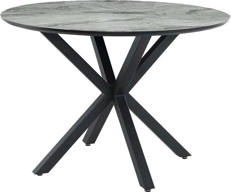 Jockenhöfer Gruppe Eettafel Ontario rond 110 cm ø marmerlook metalen onderstel