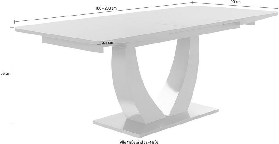 Jockenhöfer Gruppe Eettafel Ulm Hoogglans met gesynchroniseerde lades breedte 160-200 cm - Foto 3