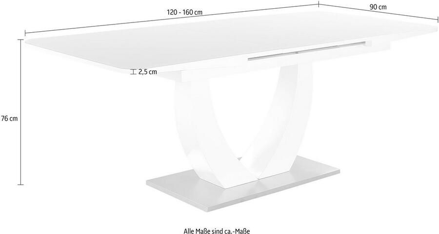 Jockenhöfer Gruppe Eettafel Ulm Hoogglans met gesynchroniseerde lades breedte 160-200 cm - Foto 2