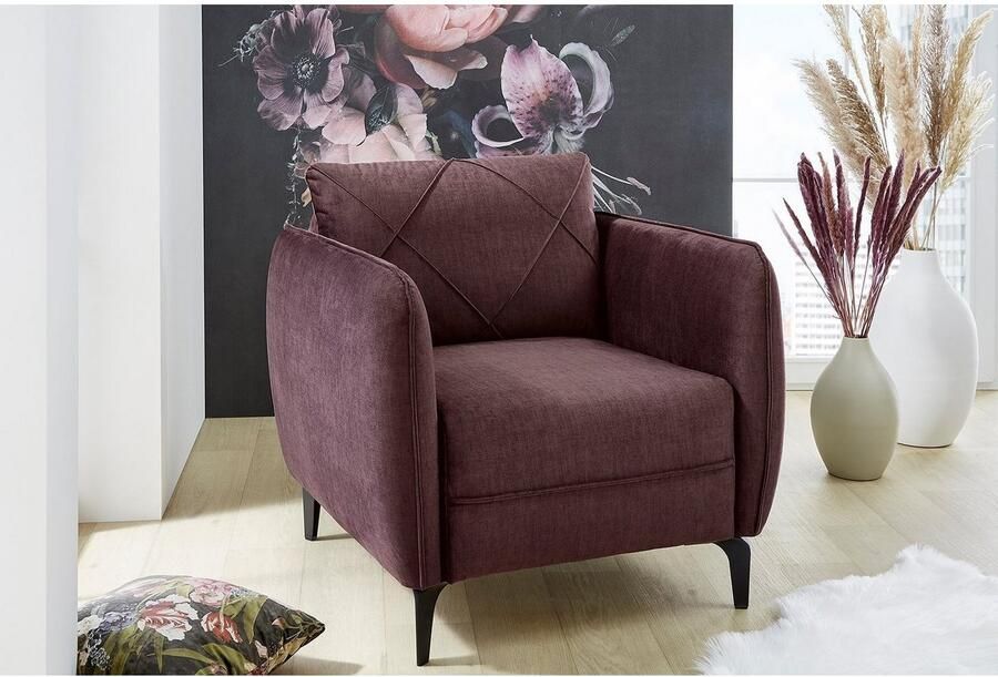 Jockenhöfer Gruppe Fauteuil NOVARA met aantrekkelijk stiksel geruite biesnaden vrij plaatsbaar - Foto 2