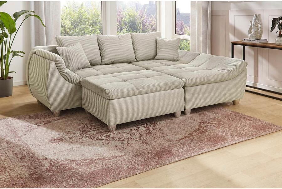 Jockenhöfer Gruppe Hoekbank Genua L-vorm Ottomane links of rechts te monteren 3 losse rug- en 2 sierkussens - Foto 4