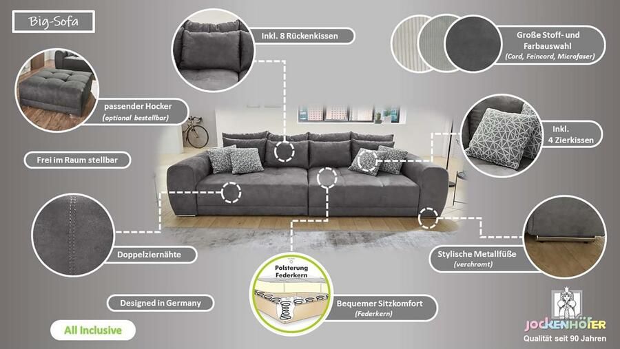 Jockenhöfer Gruppe Hocker Moldau in xxl-formaat expressieve stiksels in het zitoppervlak - Foto 4