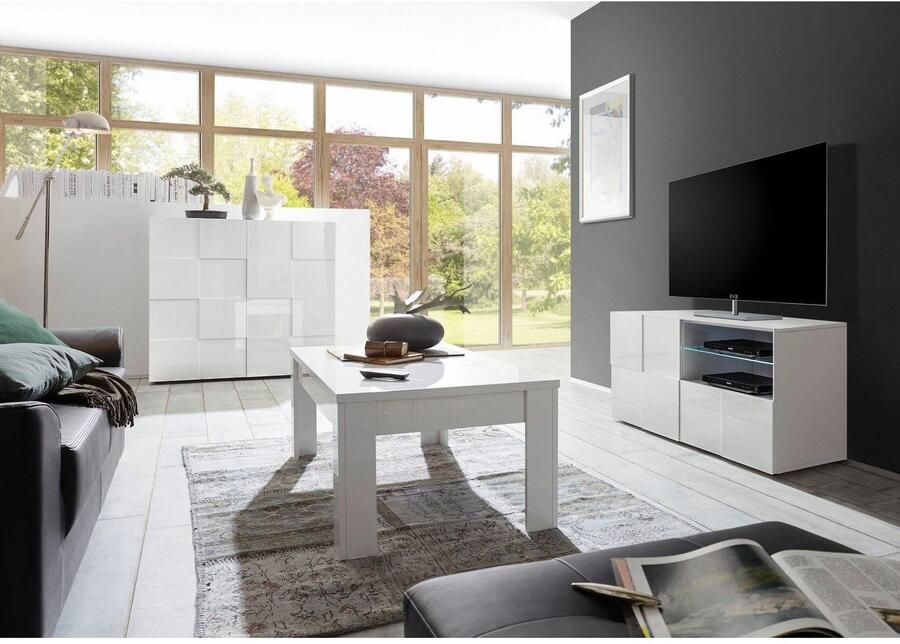 INOSIGN Tv-meubel Dama Breedte 121 cm TV-meubel 1 deur 1 lade TV-kast Front in 3D-uiterlijk greeploos verschillende kleuren - Foto 4