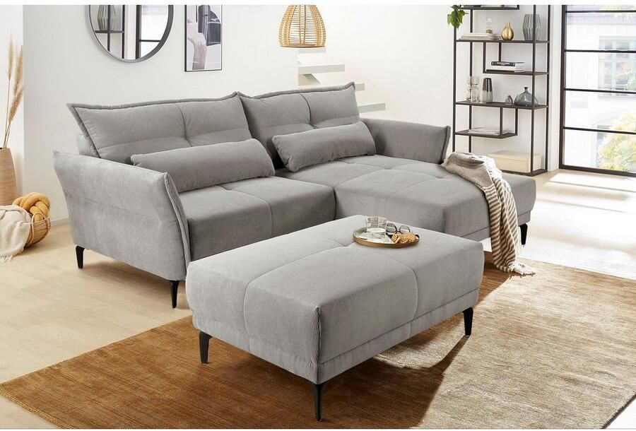 Jockenhöfer Gruppe Hocker Tropea met golfvering trendy overtrekstof van fijncord - Foto 2