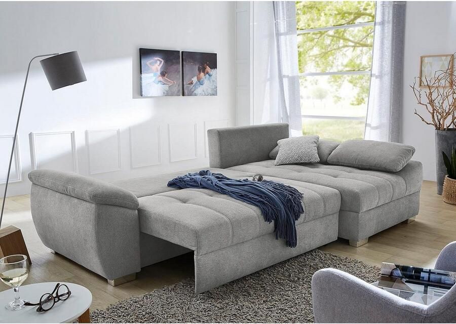 Jockenhöfer Gruppe Hoekbank Alster L-vorm met slaapfunctie en bedkist ottomane links of rechts te monteren
