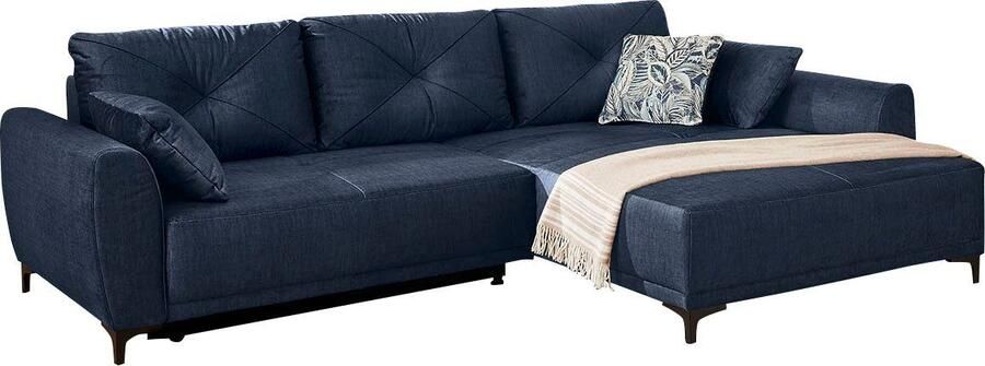 Jockenhöfer Gruppe Hoekbank Aviano L-vorm inclusief praktische slaapfunctie opbergvak bedlade golfvering - Foto 5