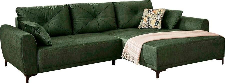 Jockenhöfer Gruppe Hoekbank Aviano L-vorm inclusief praktische slaapfunctie opbergvak bedlade golfvering - Foto 3