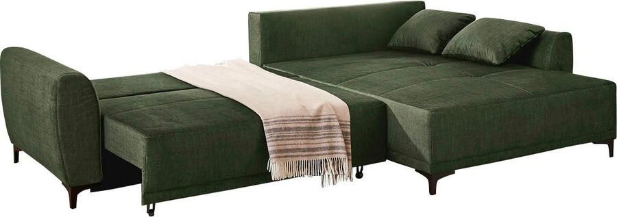 Jockenhöfer Gruppe Hoekbank Aviano L-vorm inclusief praktische slaapfunctie opbergvak bedlade golfvering - Foto 4