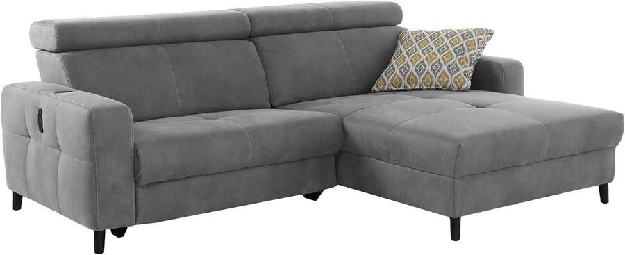 Jockenhöfer Gruppe Hoekbank Doppio L-vorm met elektromotorische ontspanningsfunctie en inductieve oplader + usb-a oplaadpoort verstelbare hoofdsteunen - Foto 12