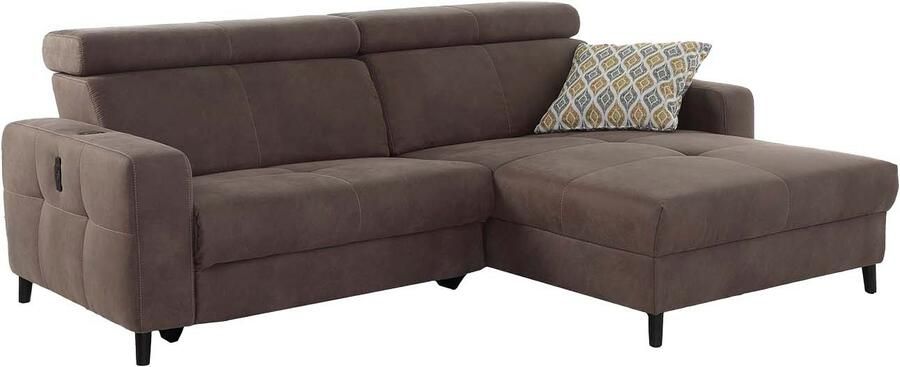 Jockenhöfer Gruppe Hoekbank Doppio L-vorm met elektromotorische ontspanningsfunctie en inductieve oplader + usb-a oplaadpoort verstelbare hoofdsteunen - Foto 12