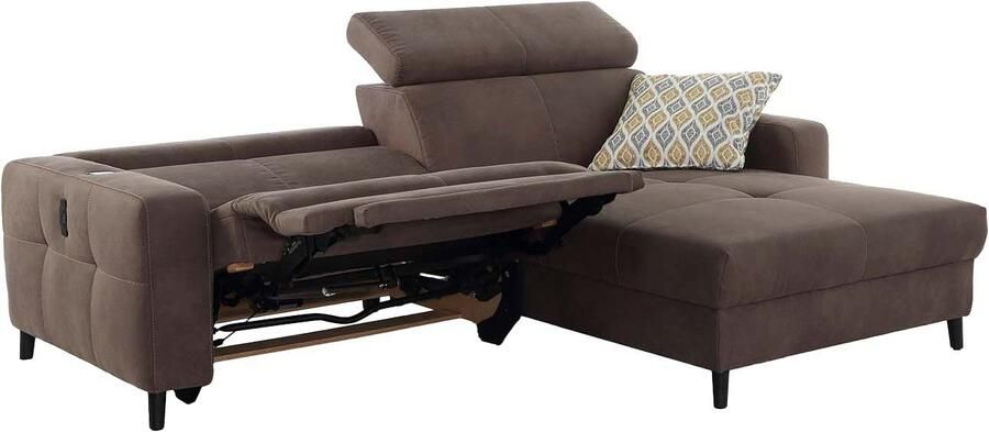 Jockenhöfer Gruppe Hoekbank Doppio L-vorm met elektromotorische ontspanningsfunctie en inductieve oplader + usb-a oplaadpoort verstelbare hoofdsteunen - Foto 10