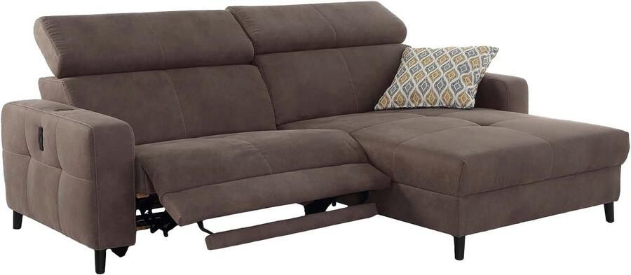 Jockenhöfer Gruppe Hoekbank Doppio L-vorm met elektromotorische ontspanningsfunctie en inductieve oplader + usb-a oplaadpoort verstelbare hoofdsteunen - Foto 11