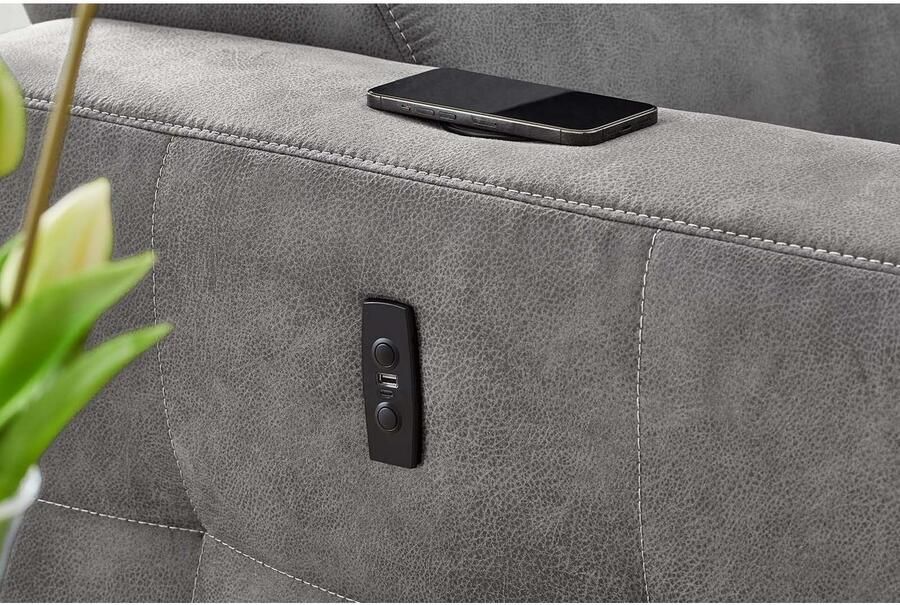 Jockenhöfer Gruppe Hoekbank Doppio L-vorm met elektromotorische ontspanningsfunctie en inductieve oplader + usb-a oplaadpoort verstelbare hoofdsteunen - Foto 7
