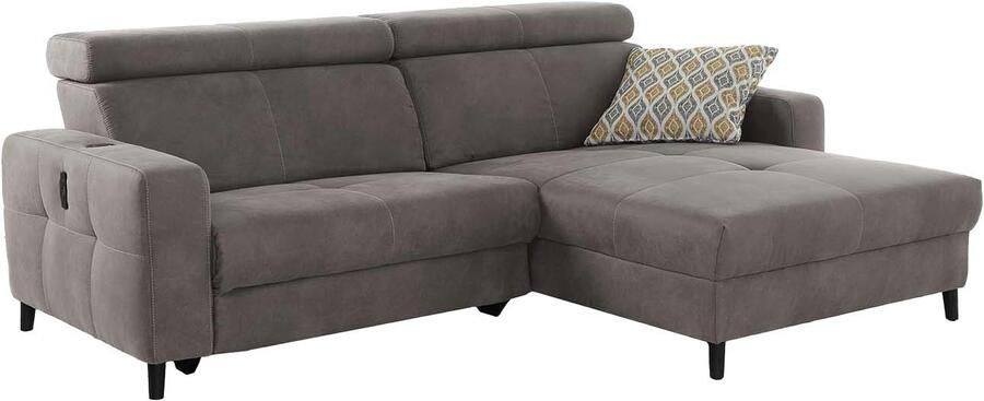 Jockenhöfer Gruppe Hoekbank Doppio L-vorm met elektromotorische ontspanningsfunctie en inductieve oplader + usb-a oplaadpoort verstelbare hoofdsteunen - Foto 11