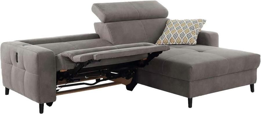 Jockenhöfer Gruppe Hoekbank Doppio L-vorm met elektromotorische ontspanningsfunctie en inductieve oplader + usb-a oplaadpoort verstelbare hoofdsteunen - Foto 10