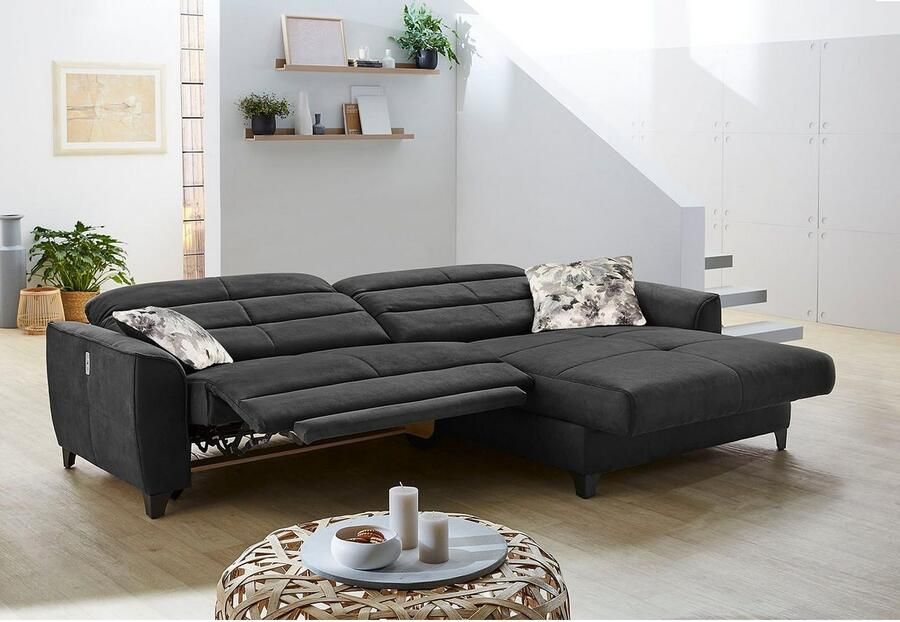 Jockenhöfer Gruppe Hoekbank Double One L-vorm met 2 x 120 cm brede elektrisch verstelbare relaxfuncties - Foto 6