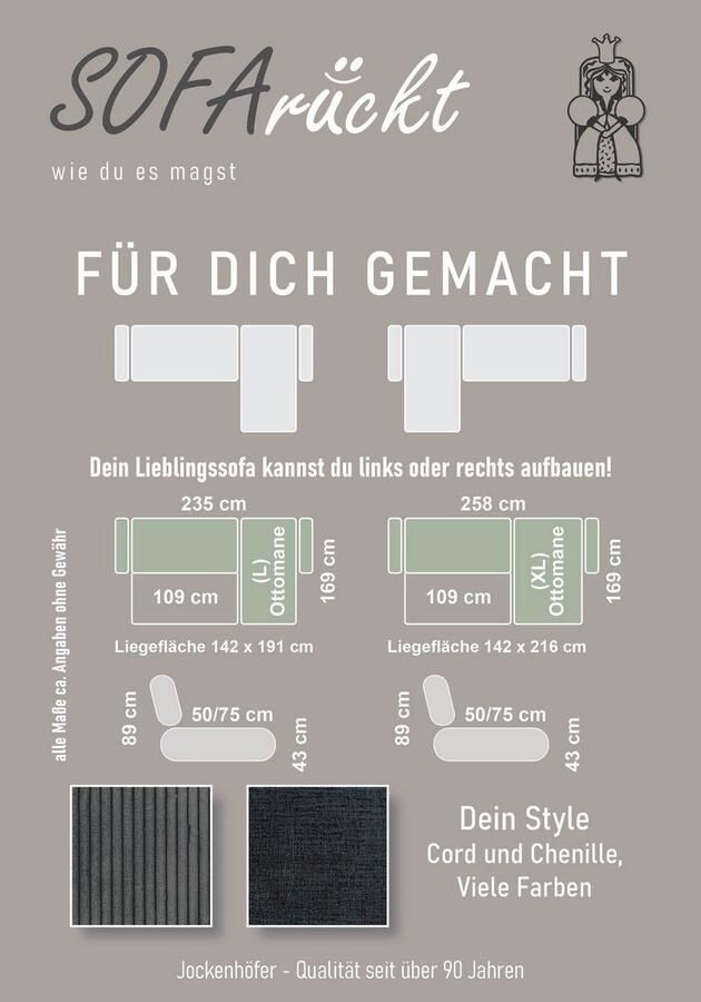 Jockenhöfer Gruppe Hoekbank Elmau L-vorm Breedte 235cm incl. bedfunctie bedlade ottomane links rechts monteerbaar - Foto 5