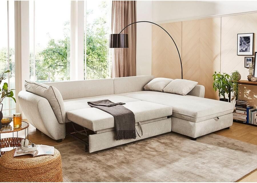 Jockenhöfer Gruppe Hoekbank Jerez L-vorm met bed- en relaxfunctie opbergvak bedlade golfvering ottomane - Foto 2