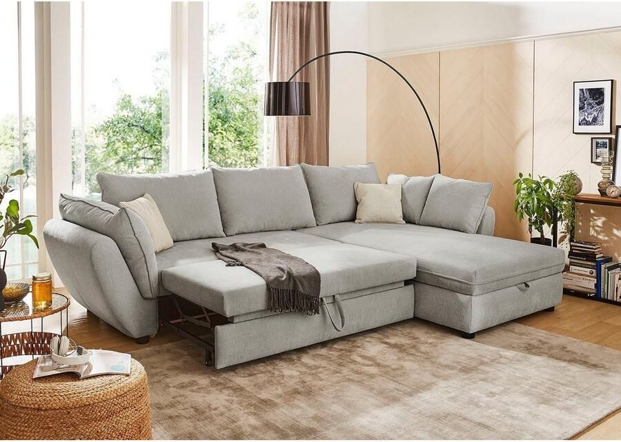 Jockenhöfer Gruppe Hoekbank Jerez L-vorm met bed- en relaxfunctie opbergvak bedlade golfvering ottomane - Foto 2