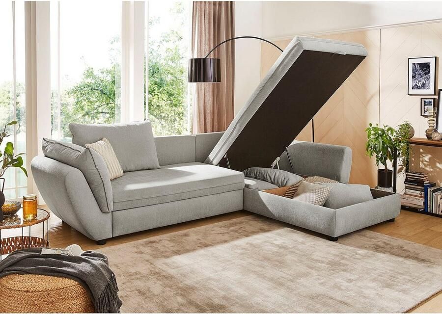 Jockenhöfer Gruppe Hoekbank Jerez L-vorm met bed- en relaxfunctie opbergvak bedlade golfvering ottomane - Foto 3
