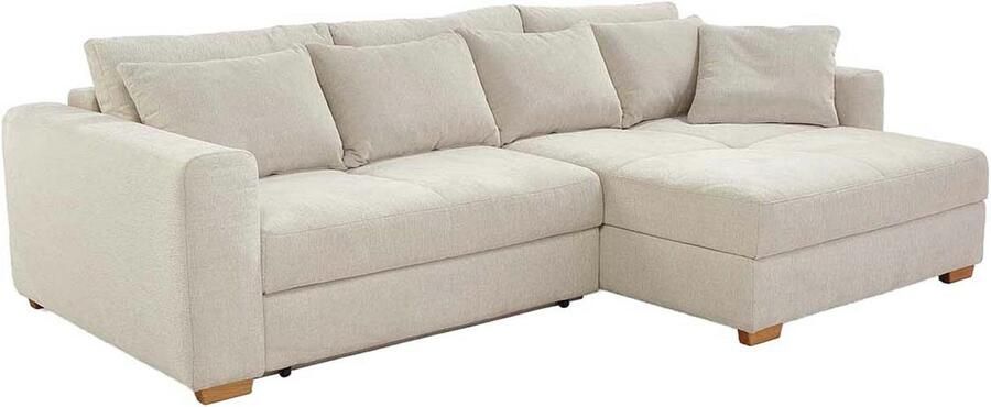 Jockenhöfer Gruppe Hoekbank Kampen L-vorm met slaapfunctie Bedkist bonellvering ottomane links of rechts beige - Foto 7