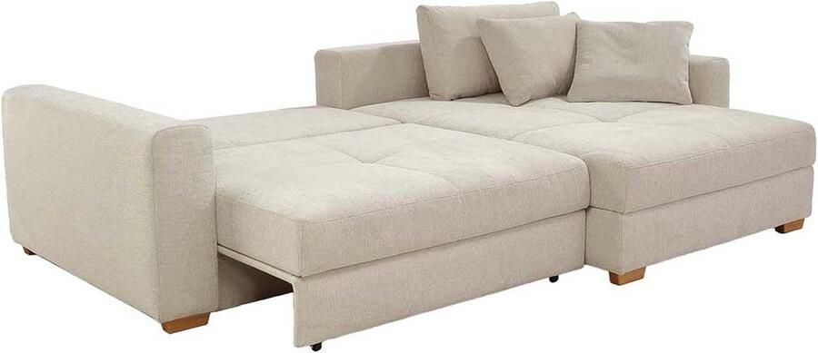 Jockenhöfer Gruppe Hoekbank Kampen L-vorm met slaapfunctie Bedkist bonellvering ottomane links of rechts beige - Foto 6