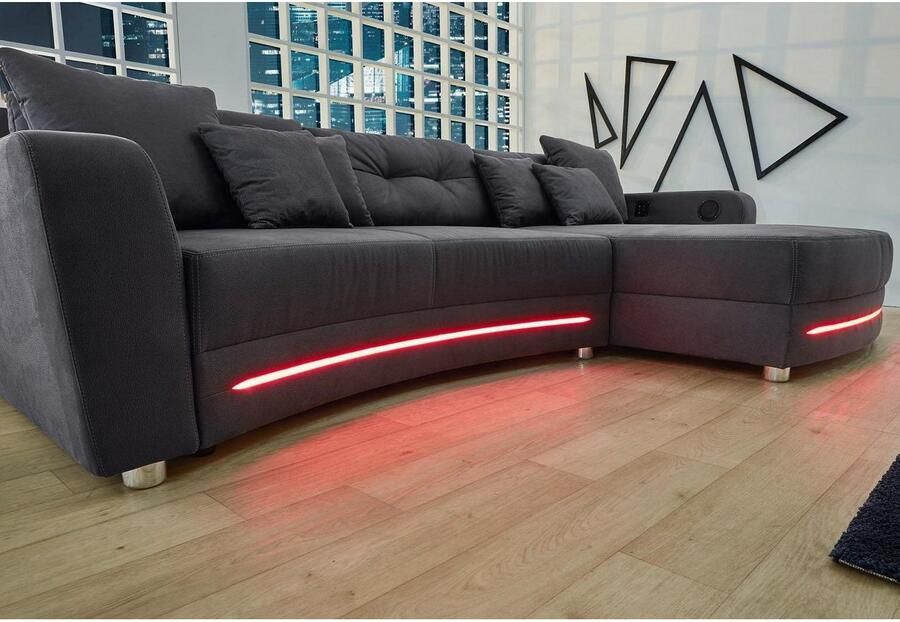 Jockenhöfer Gruppe Hoekbank Laredo L-vorm inclusief rgb-ledverlichting en bluetooth-geluidssysteem - Foto 3