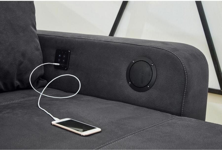Jockenhöfer Gruppe Hoekbank Laredo L-vorm inclusief rgb-ledverlichting en bluetooth-geluidssysteem - Foto 5