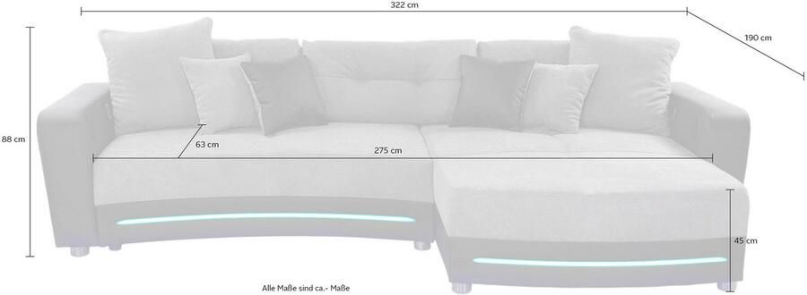 Jockenhöfer Gruppe Hoekbank Laredo L-vorm inclusief rgb-ledverlichting en bluetooth-geluidssysteem - Foto 10
