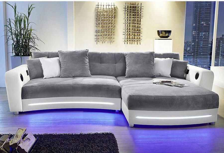 Jockenhöfer Gruppe Hoekbank Laredo L-vorm inclusief rgb-ledverlichting en bluetooth-geluidssysteem - Foto 5