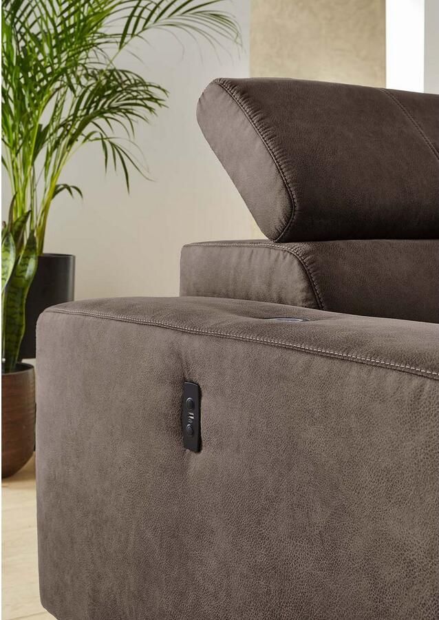 Jockenhöfer Gruppe Hoekbank LE MANS L-model met elektrische zitdiepteverstelling (30 cm) en inductieve oplaadmogelijkheid + usb a en c verstelbare hoofdsteunen - Foto 5