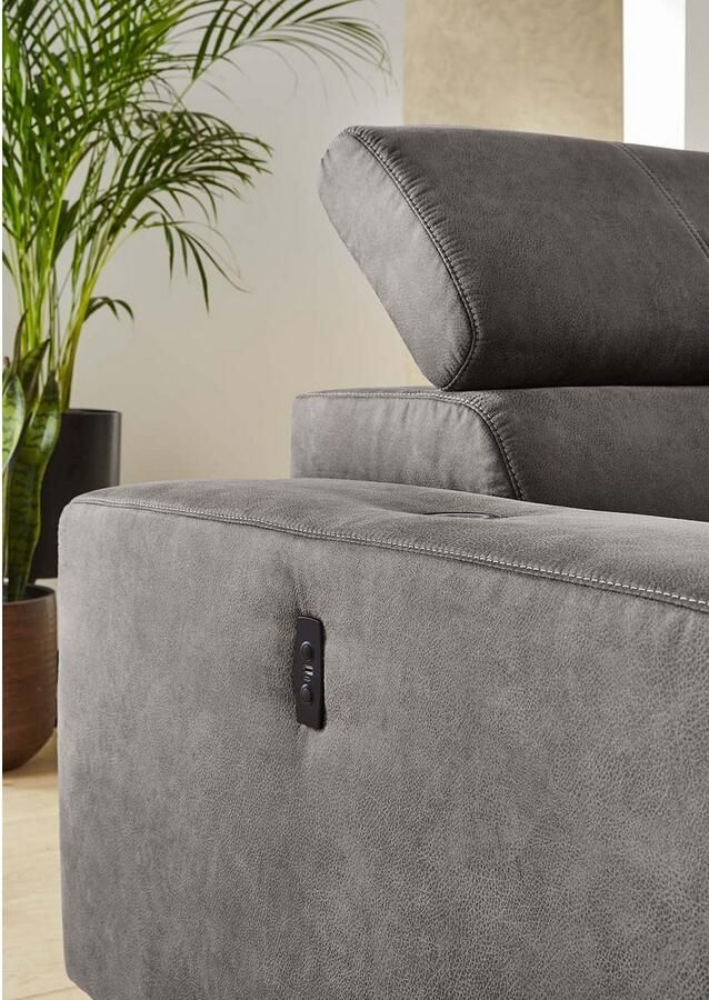 Jockenhöfer Gruppe Hoekbank LE MANS L-model met elektrische zitdiepteverstelling (30 cm) en inductieve oplaadmogelijkheid + usb a en c verstelbare hoofdsteunen - Foto 5