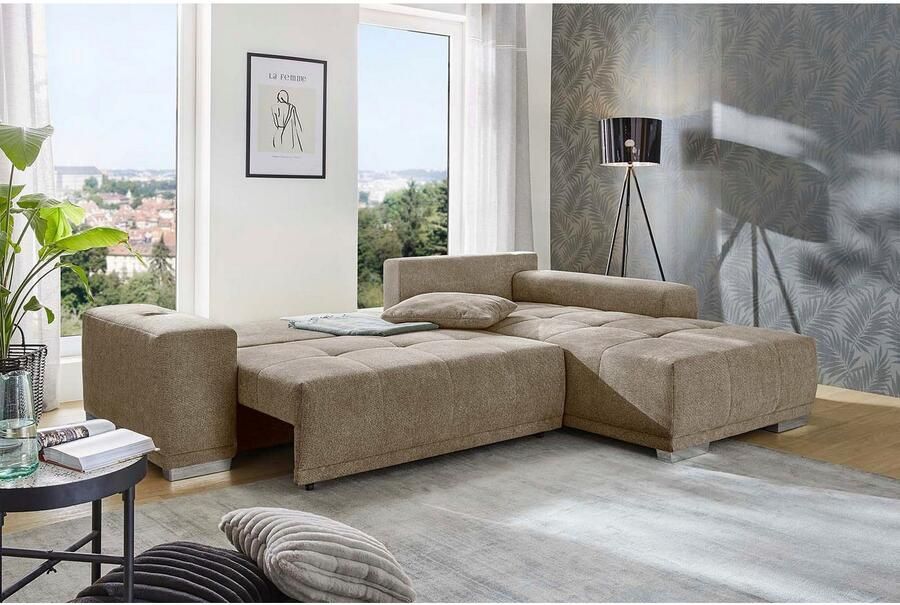 Jockenhöfer Gruppe Hoekbank Luciano L-vorm met inductieve oplaadmogelijkheid USB-A & USB-C oplaadpoort - Foto 6