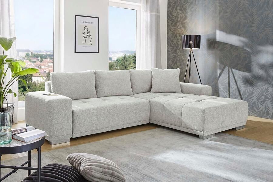 Jockenhöfer Gruppe Hoekbank Luciano L-vorm met inductieve oplaadmogelijkheid USB-A & USB-C oplaadpoort - Foto 6