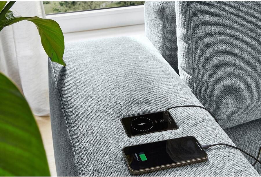 Jockenhöfer Gruppe Hoekbank Luciano L-vorm met inductieve oplaadmogelijkheid USB-A & USB-C oplaadpoort - Foto 7