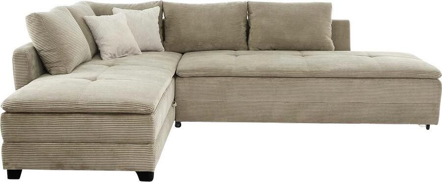 Jockenhöfer Gruppe Hoekbank Madrid L-vorm draaiende slaapbank verenvering geïntegreerde koudschuim-topper rek-element links rechts monteerbaar - Foto 7