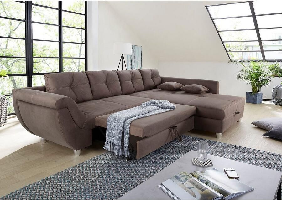 Jockenhöfer Gruppe Hoekbank Maranello L-vorm met grote bergruimte logeerbed- en relaxfunctie nosag-vering - Foto 2