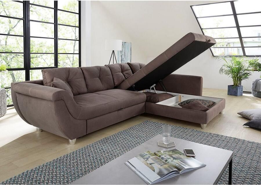 Jockenhöfer Gruppe Hoekbank Maranello L-vorm met grote bergruimte logeerbed- en relaxfunctie nosag-vering - Foto 3