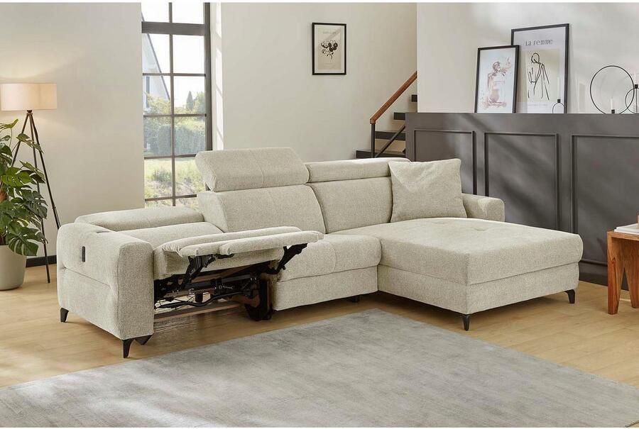 Jockenhöfer Gruppe Hoekbank Monaco L-model met door een elektromotor aangedreven relaxfunctie en - Foto 6