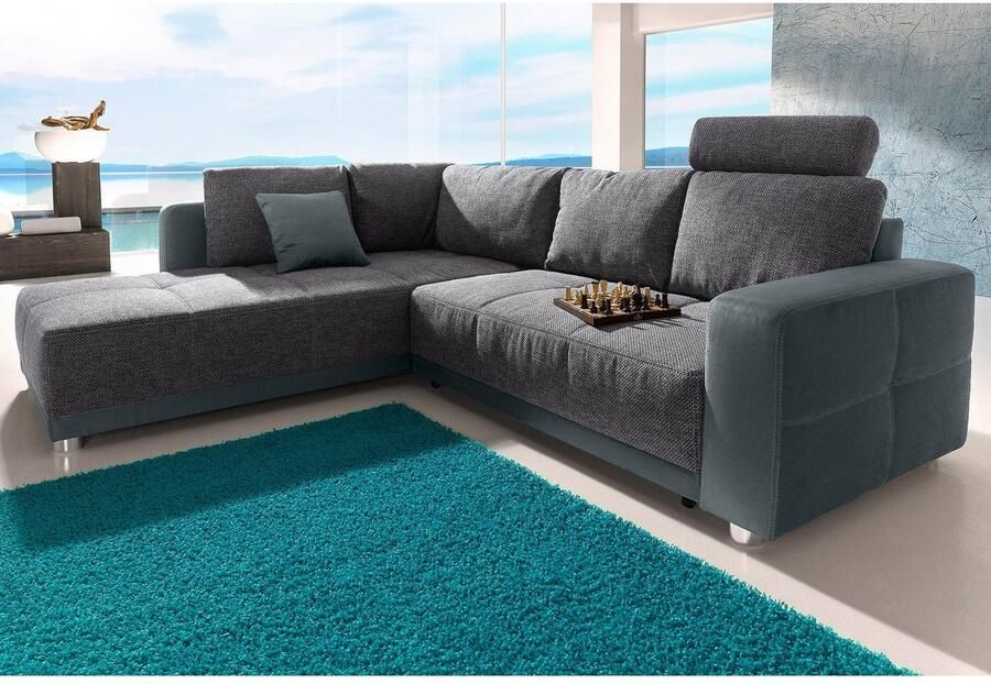 Jockenhöfer Gruppe Hoekbank Orlando L-vorm met slaapfunctie bedkist en binnenvering met 1 of 3 hoofdsteunen - Foto 4