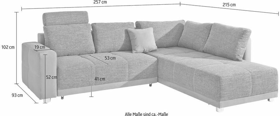 Jockenhöfer Gruppe Hoekbank Orlando L-vorm met slaapfunctie bedkist en binnenvering met 1 of 3 hoofdsteunen - Foto 14