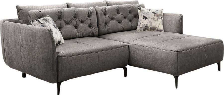 Jockenhöfer Gruppe Hoekbank Salo L-vorm in retro-look met golfvering en vrij plaatsbaar - Foto 8