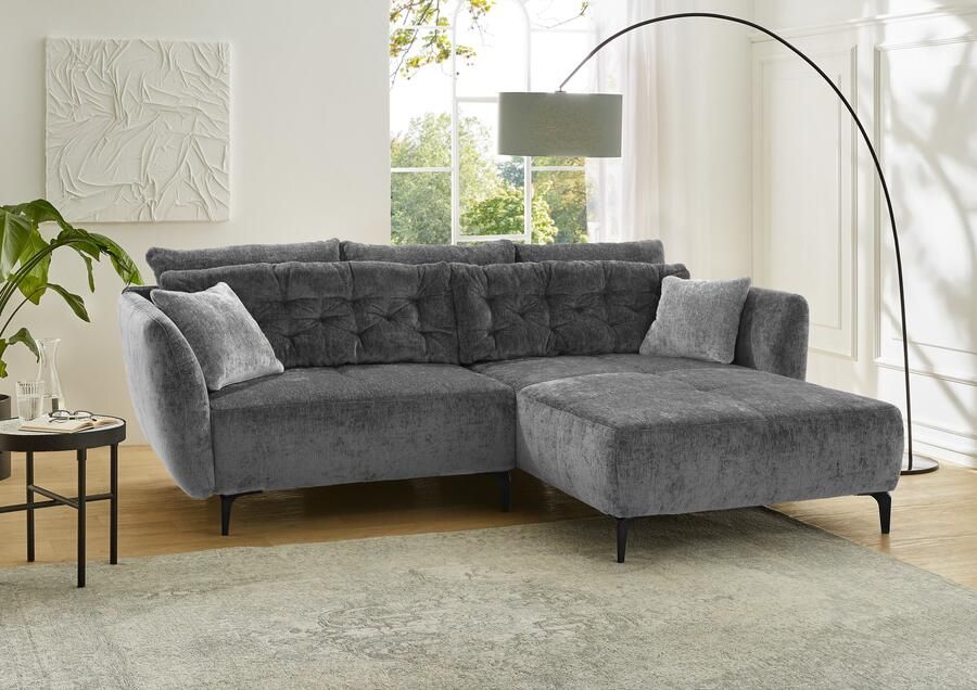 Jockenhöfer Gruppe Hoekbank Salo L-vorm in retro-look met golfvering en vrij plaatsbaar - Foto 7