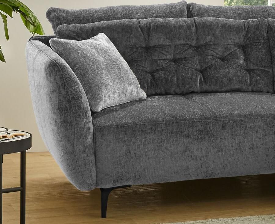 Jockenhöfer Gruppe Hoekbank Salo L-vorm in retro-look met golfvering en vrij plaatsbaar